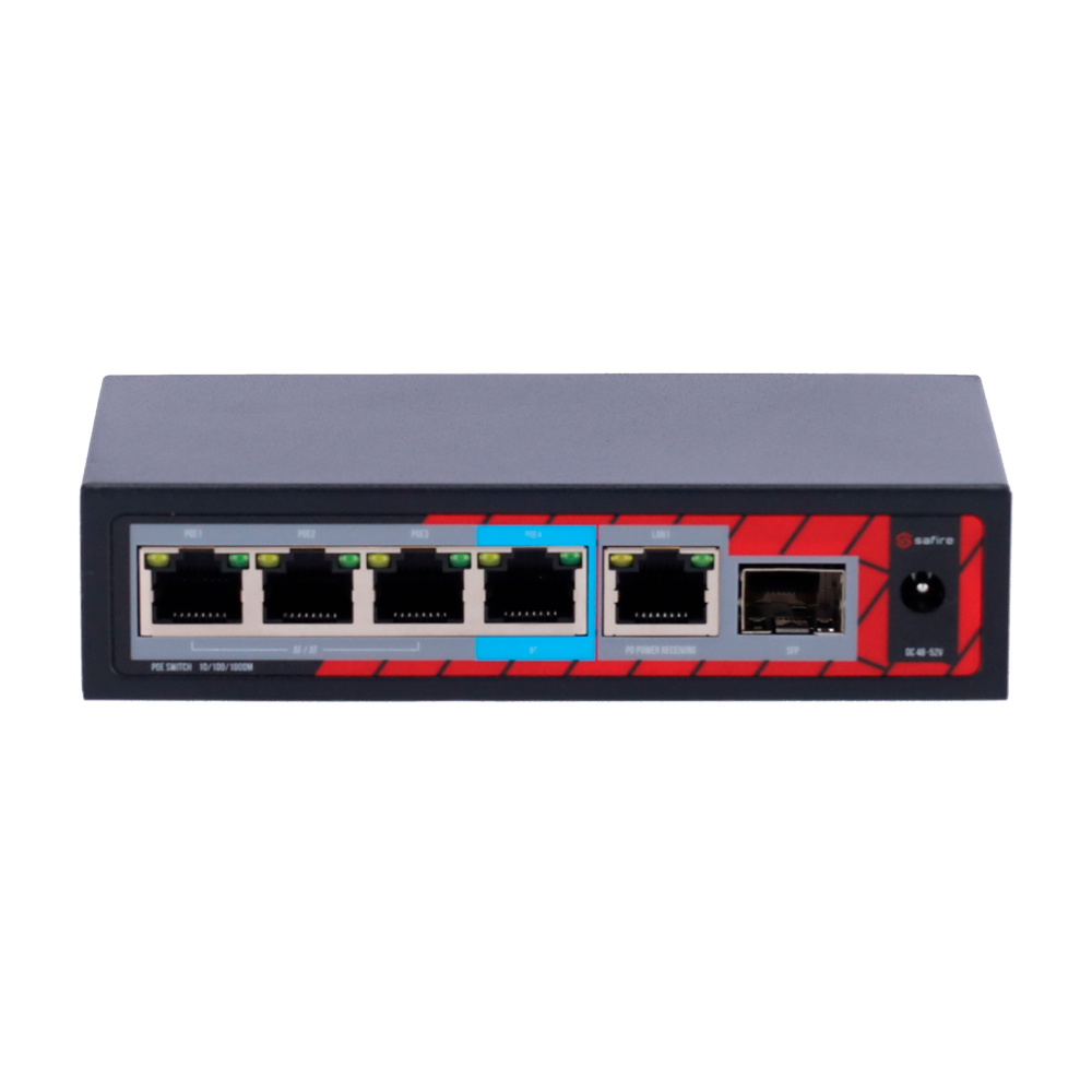 EXTENSOR 4 PORTAS POE GIGABIT